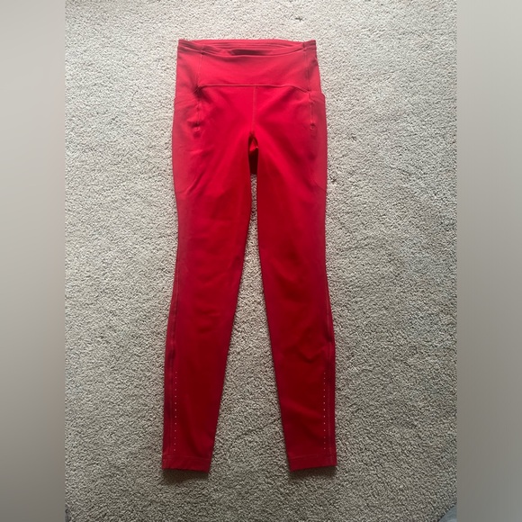 lululemon athletica Pants - Red Lululemon swift speed high rise 28” leggings with pockets.